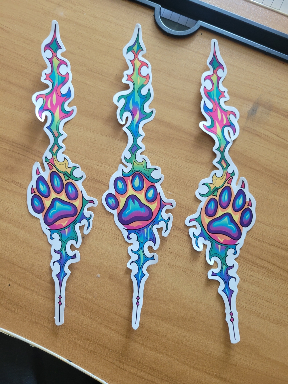🖤 NEW🖤 Psychedelic Paw Print Sticker Set - Rainbow Paw Flames